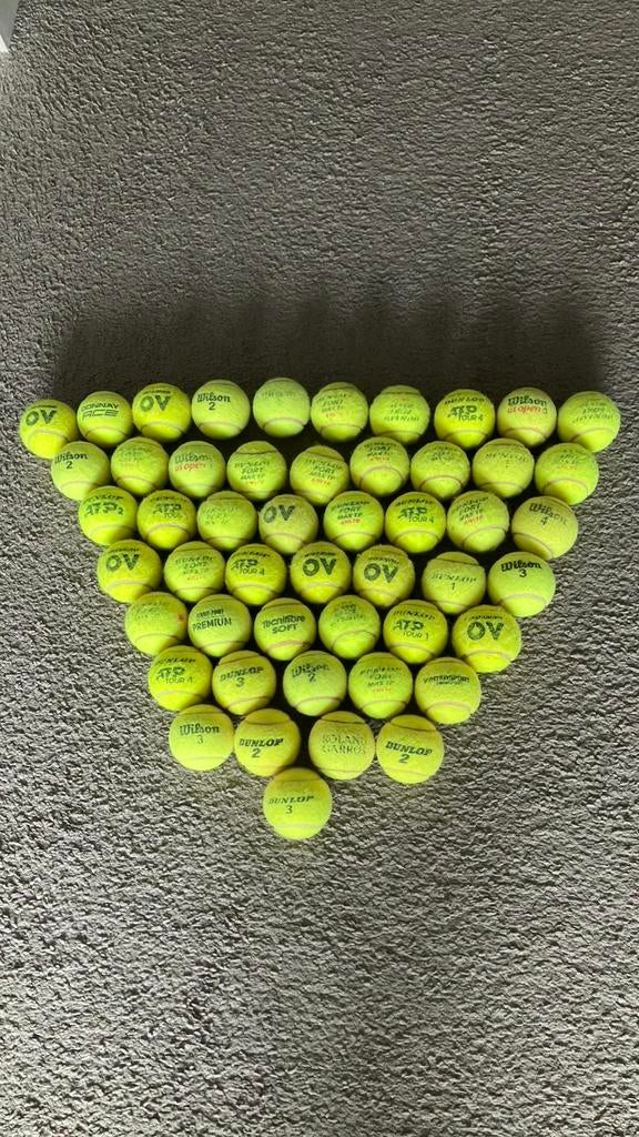 50 kwaliteit tennisballen, Sport en Fitness, Tennis, Overige merken, Gebruikt, Ballen, L00