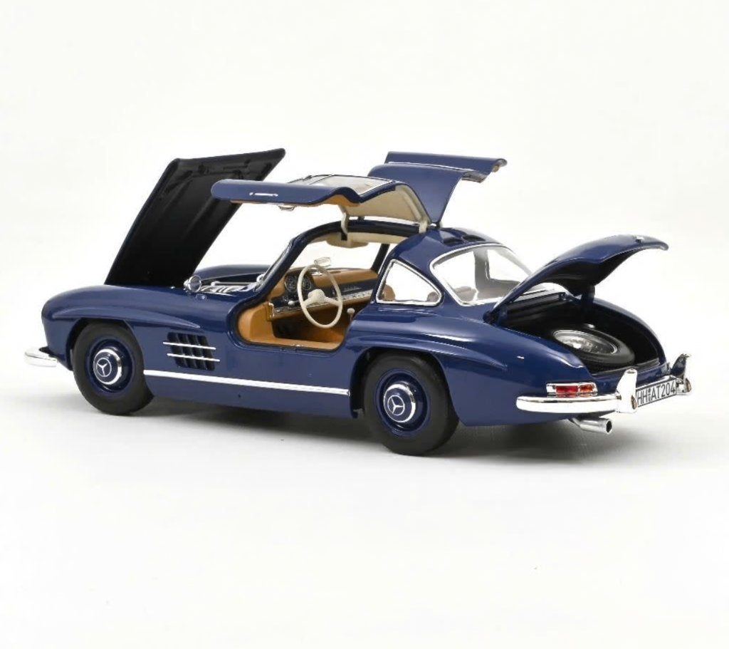 Mercedes Benz 300 SL '54 Blauw schaal 1/18 NOREV ref: 183852, Hobby en Vrije tijd, Ophalen of Verzenden, Nieuw, Auto, Norev