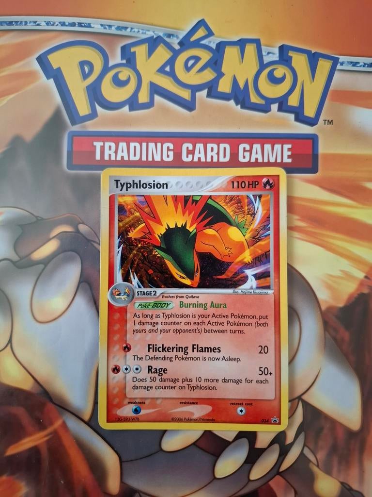 Typhlosion 034 Blackstar promo holo pokemon kaart, Ophalen of Verzenden, Gebruikt, Losse kaart, Foil