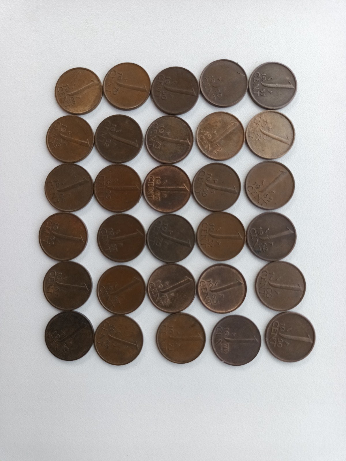 Partij van  Nederlandse 1 cent munten (1970-1980), Postzegels en Munten, Munten | Nederland, Ophalen of Verzenden, Koningin Juliana