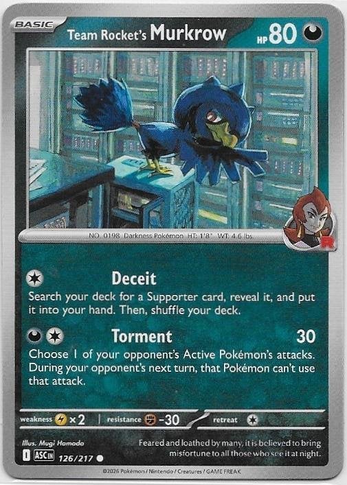 Ascended Heroes,  Team Rocket's Murkrow [common] 126/217, Verzenden, Nieuw, Losse kaart