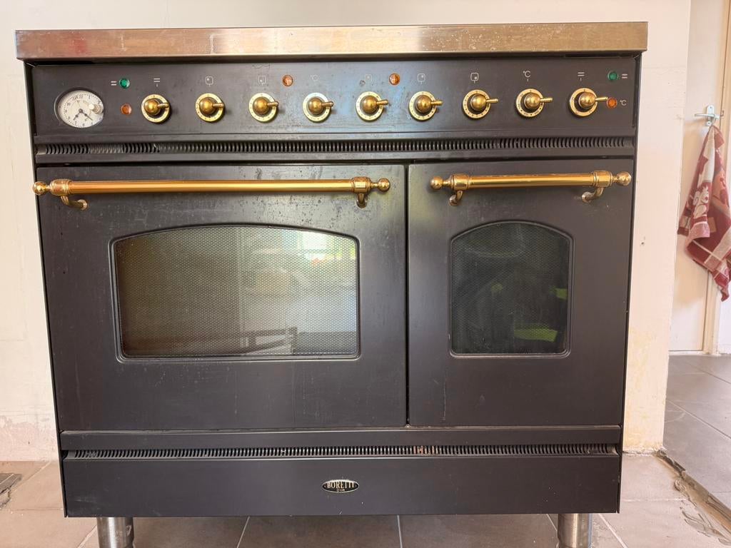 Combi Boretti (dubbele) oven met elektrisch kookplaat, Ophalen, Gebruikt, Hete lucht, 60 cm of meer