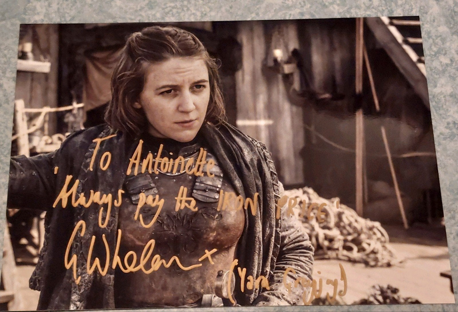 Handtekening Gemma Whelan Yara Greyjoy Game of Thrones tower, Ophalen of Verzenden, Zo goed als nieuw, Foto of Kaart, Gesigneerd