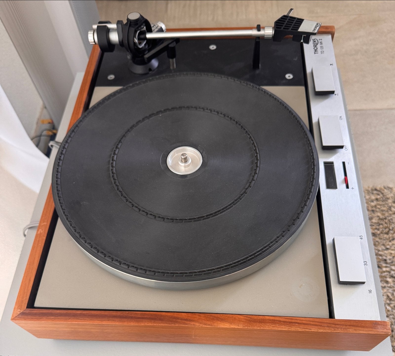 Thorens TD 125 MK II Platenspeler - Klassieke Hifi, Ophalen, Zo goed als nieuw, Platenspeler, Thorens