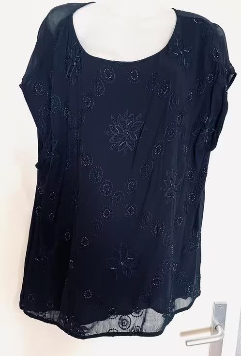 Monsoon blauwe blouse maat 46[v], Ophalen of Verzenden, Zo goed als nieuw, Maat 46/48 (XL) of groter, Blauw