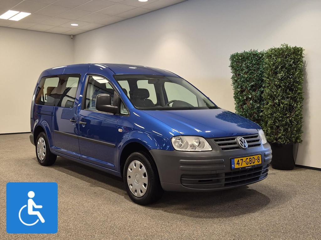 Volkswagen Caddy Maxi Rolstoelauto 5+1 85cm breed / 150cm la, Voorwielaandrijving, 12 maanden, Stof, Gebruikt