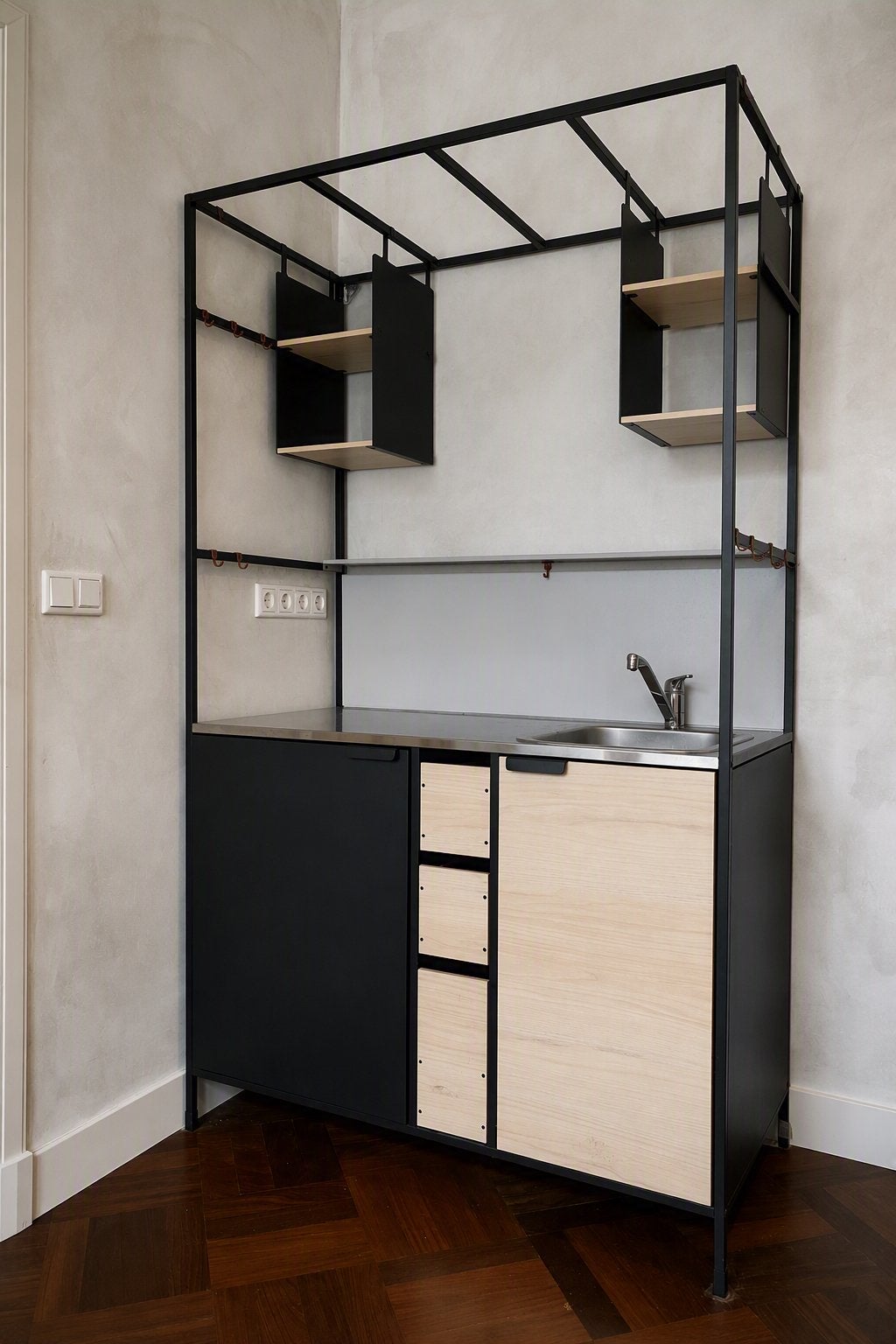 Zeer nette IKEA ÄSPINGE kitchenette, Ophalen, Zwart, Zo goed als nieuw, Minder dan 100 cm