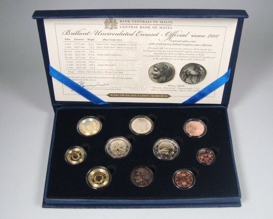 BU set Malta 2012 - 1 cent t/m 2 euro en 2 CC met MMT KNM, Verzenden, Malta, Overige waardes, Setje