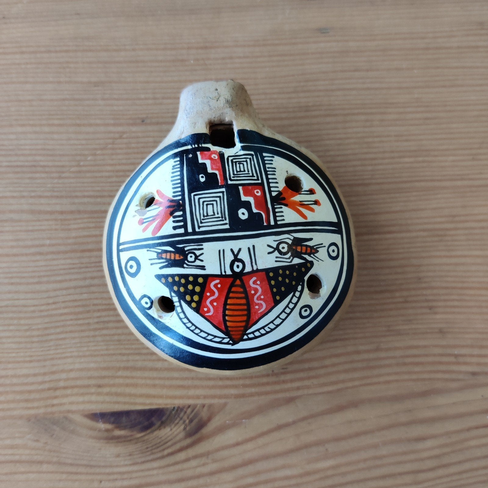 Ocarina met beschildering - Handgemaakt blaasinstrument, Ophalen of Verzenden, Gebruikt