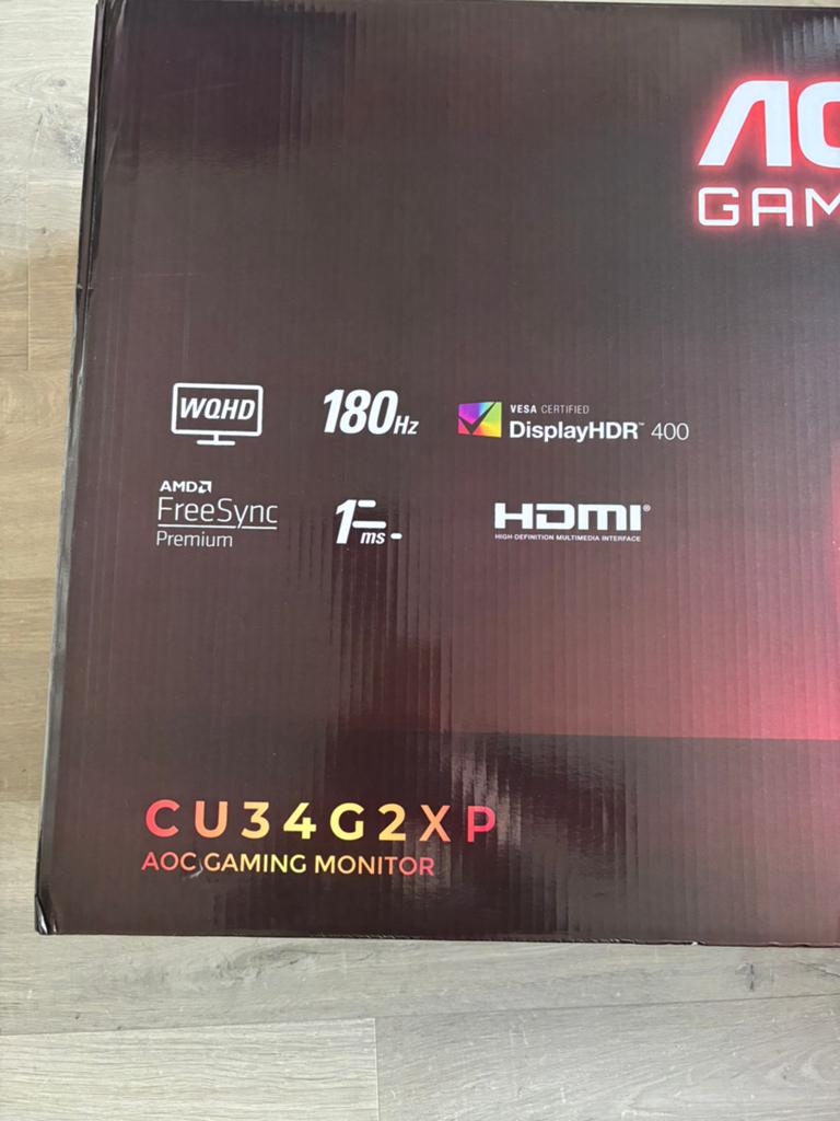 AOC CU34G2XP 34 inch monitor Curved, Computers en Software, Monitoren, Hoofdtelefoonaansluiting, VA, Zo goed als nieuw, 1 tot 2 ms