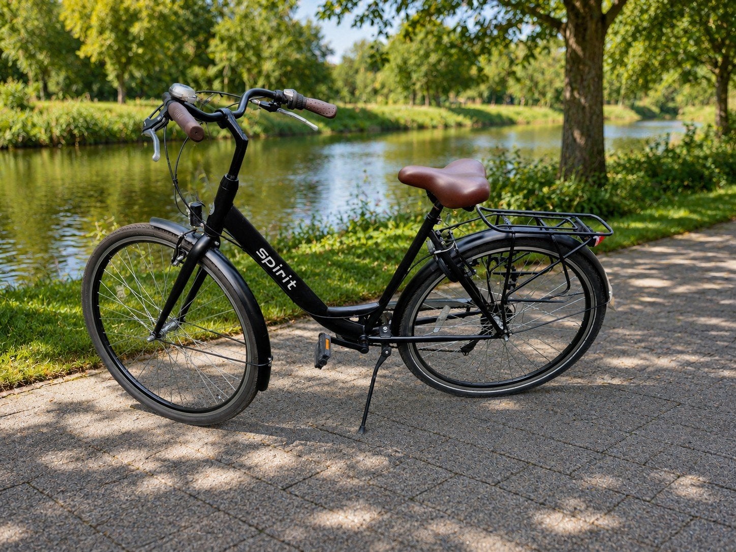 Spirit damesfiets - Zwart, zo goed als nieuw, (Extra) lage instap, Velgrem, Zo goed als nieuw, 50 tot 53 cm