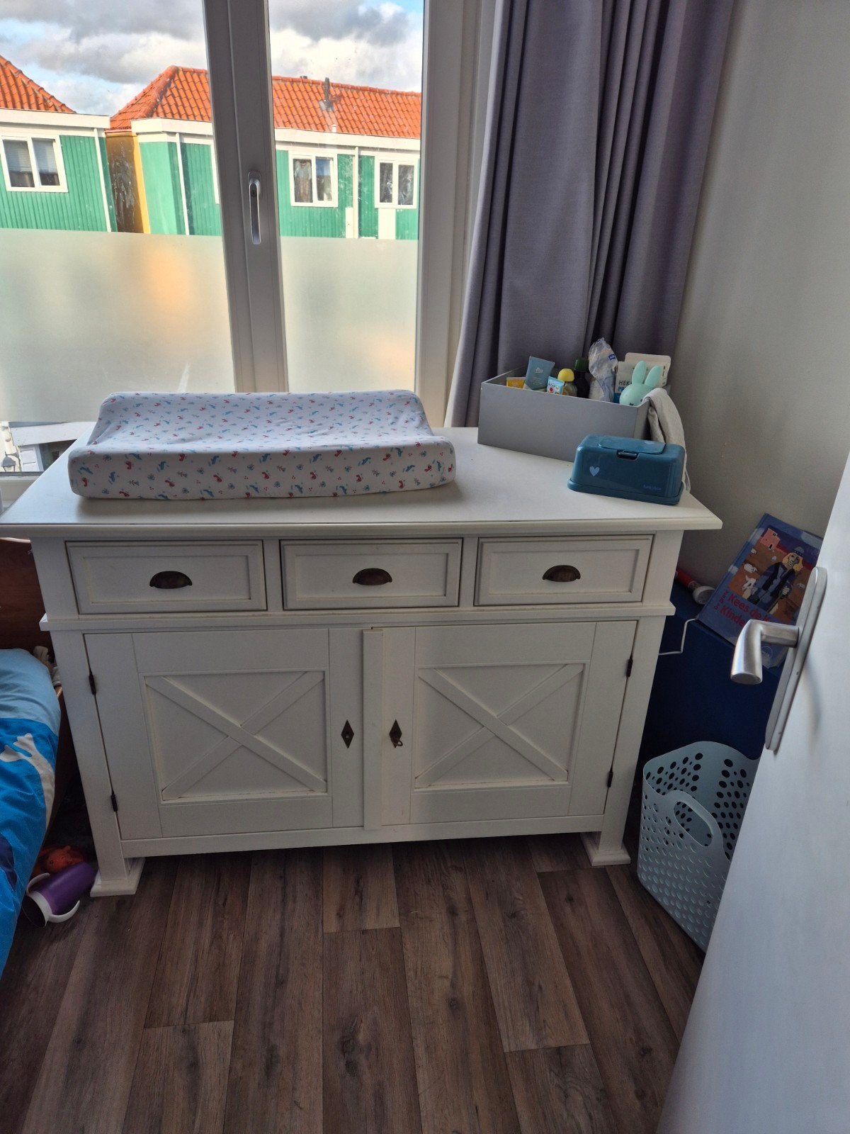 Kidsmill New England Ledikant, Commode en Plank, Ophalen, Gebruikt, New England, Wit