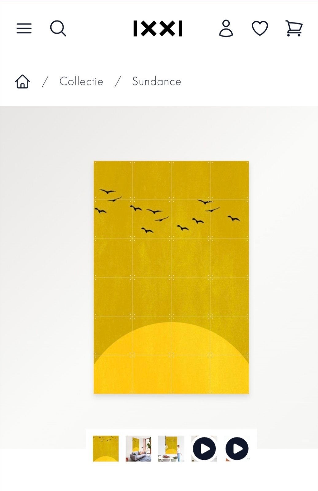 Ixxi poster 'Sundance' 80x120 cm, Ophalen, Gebruikt, Geel, Wandbord of Wandpaneel