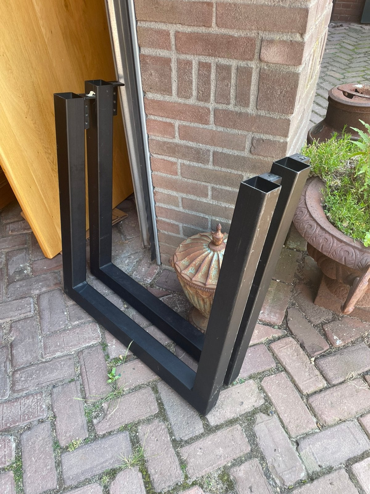 Eettafel 155 x 85 en 76 hoog, Ophalen, Zo goed als nieuw, Minder dan 80 cm, Dakraam