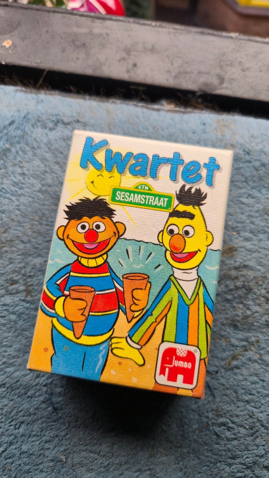 Kwartet Sesamstraat Bert en Ernie Jumbo Vintage Kaartspel, Hobby en Vrije tijd, Drie of vier spelers, Ophalen of Verzenden, Gebruikt