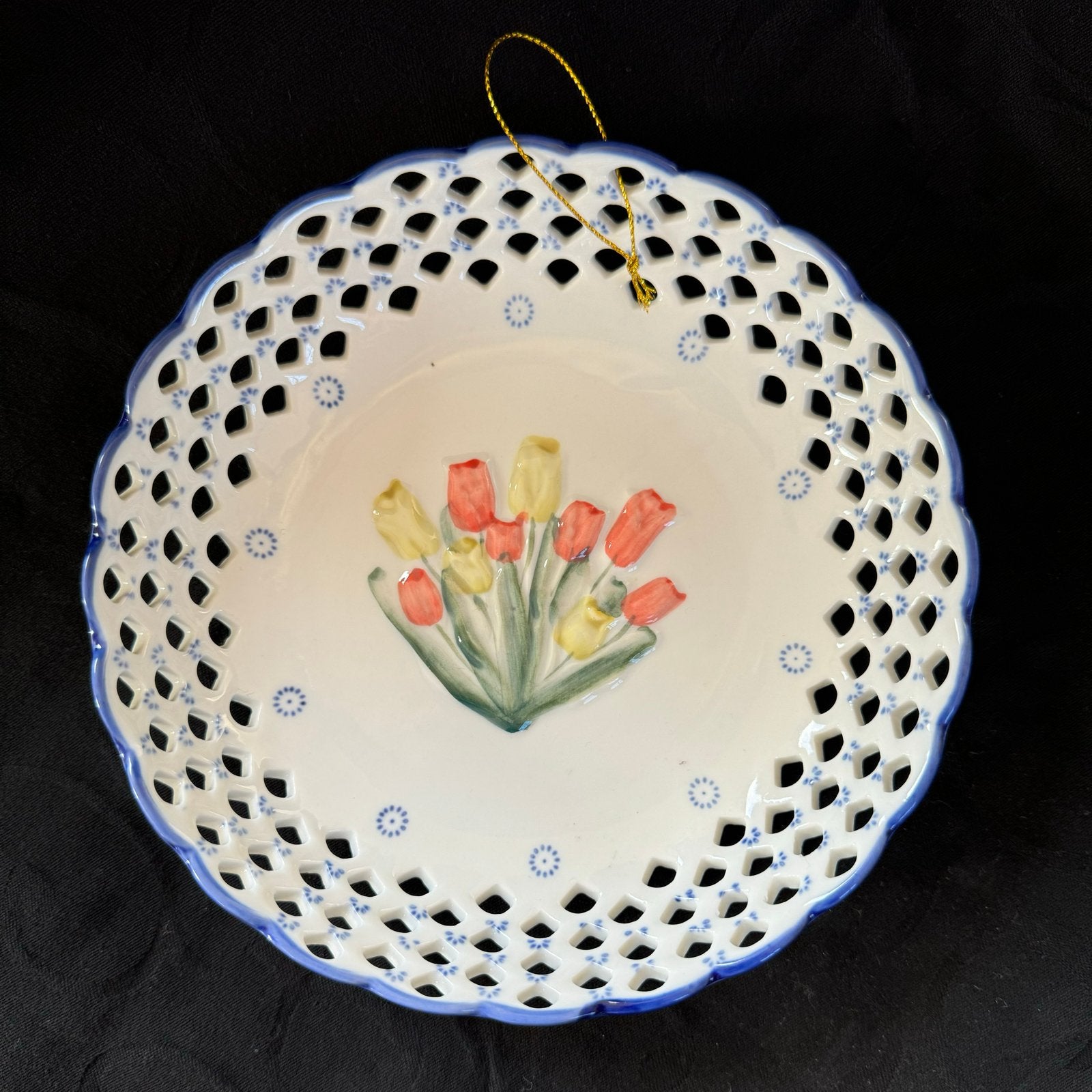 Delftware Royal bloemen wandbord. Tulpenmotief, Antiek en Kunst, Ophalen of Verzenden