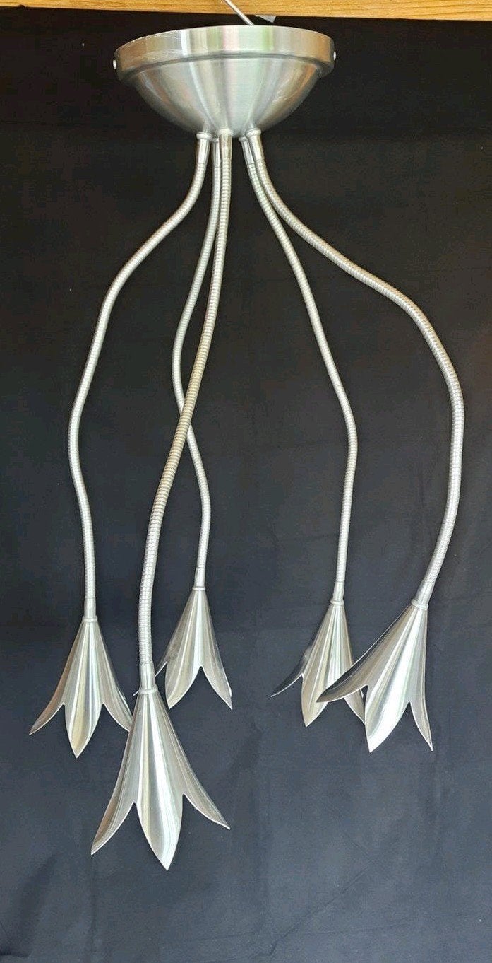 Vijf armig plafond/wandlamp HALA zeist,lees de beschrijving, Zilver, Ophalen of Verzenden, Zo goed als nieuw, Plafondlamp