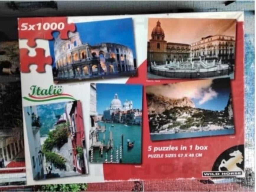 Puzzel Wild Horse Italië 5x 1000 stukjes, Ophalen, Meer dan 1500 stukjes, Zo goed als nieuw, Legpuzzel
