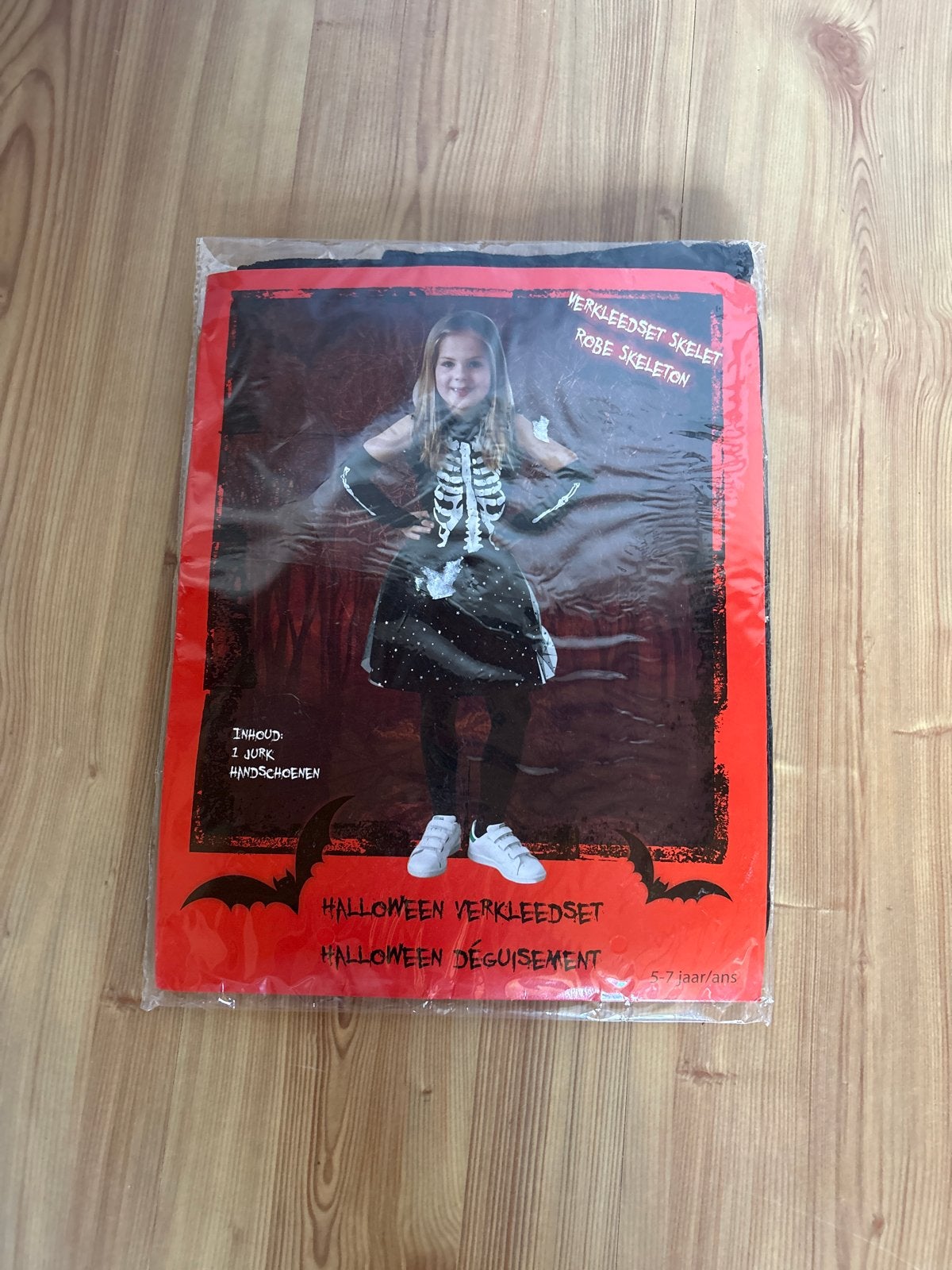 Halloween skelet verkleedset voor kinderen 5-7 jaar, Ophalen of Verzenden, Nieuw, 122 t/m 128, Meisje