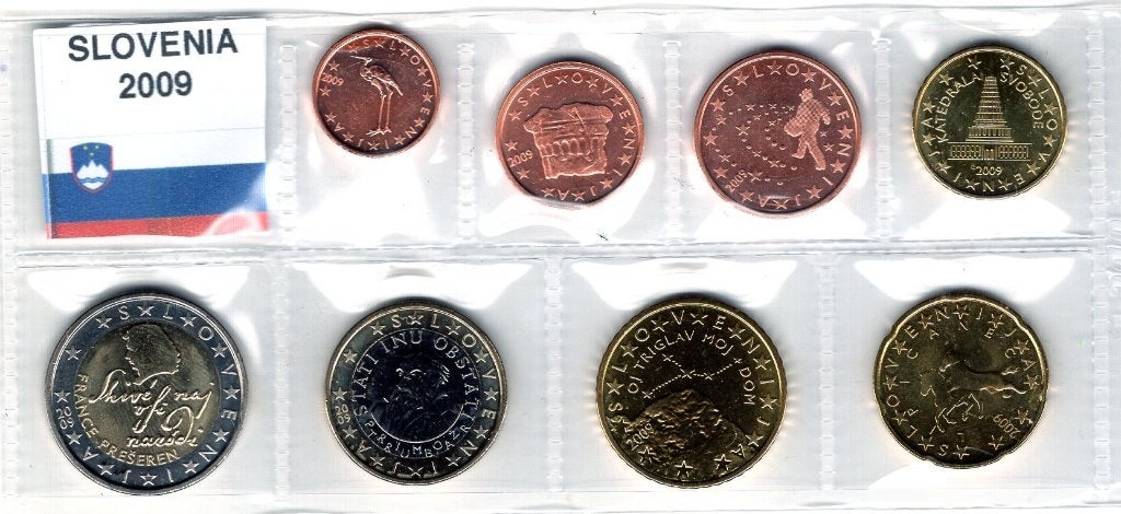 UNC set Slovenie 2009 - 1 cent t/m 2 euro, Verzenden, Slovenië, Overige waardes, Setje