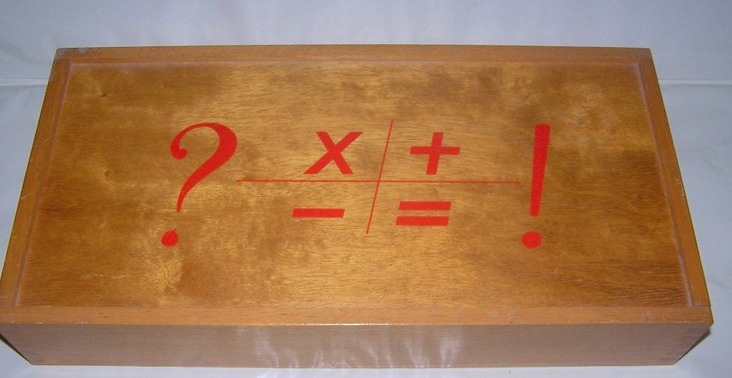 Vintage Houten Rekendoos met Rekenstempels. Izgs., Antiek en Kunst, Ophalen of Verzenden