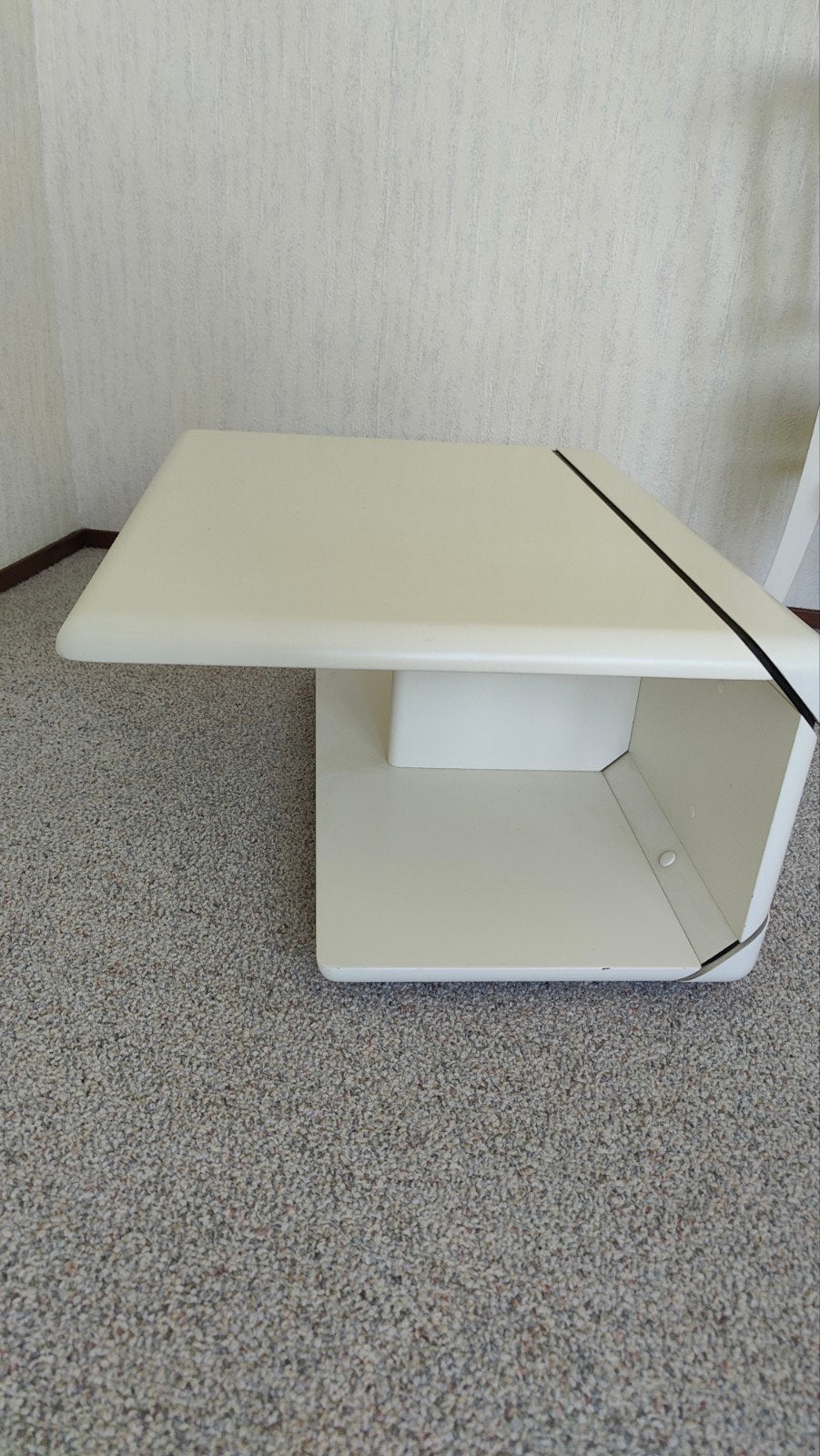 Moderne salontafel, wit, verstelbaar, Huis en Inrichting, Tafels | Salontafels, Ophalen, Gebruikt, 50 tot 100 cm, 50 tot 100 cm