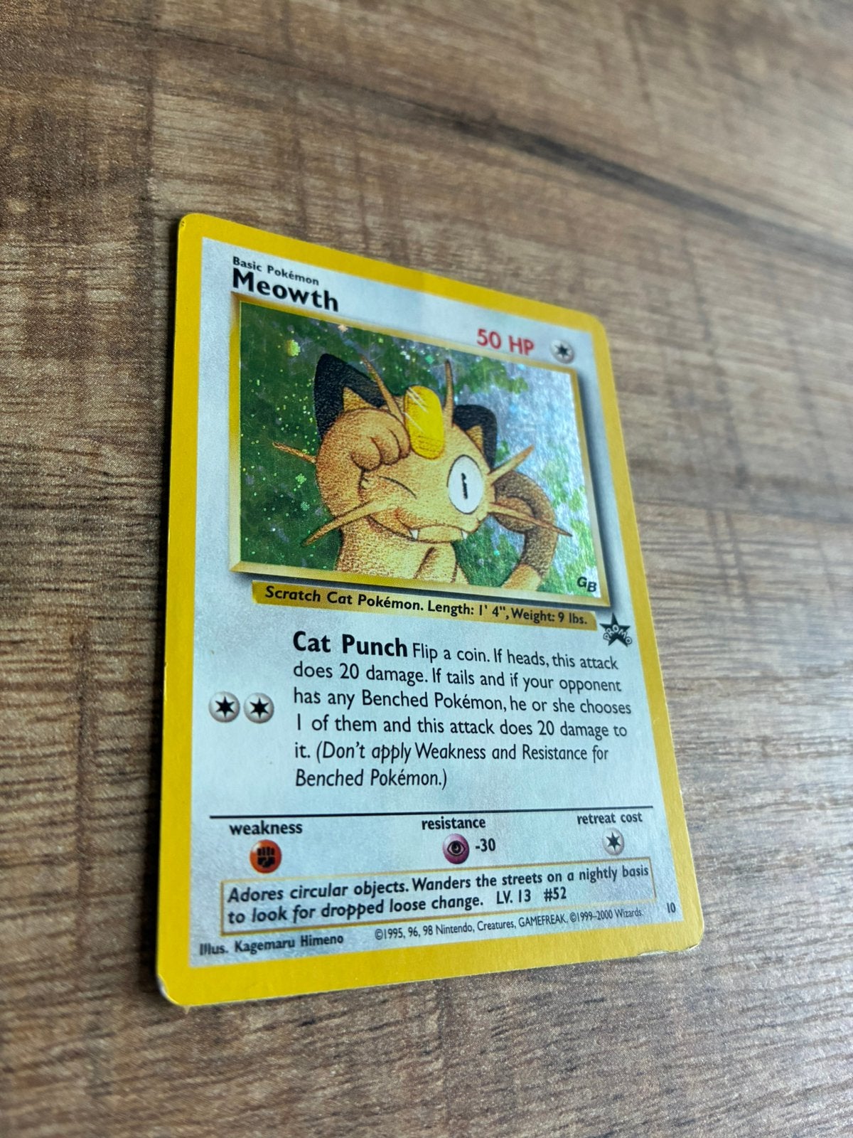 Meowth holofoil WoTC Promo pokemonkaart, Ophalen of Verzenden, Zo goed als nieuw, Losse kaart, Foil