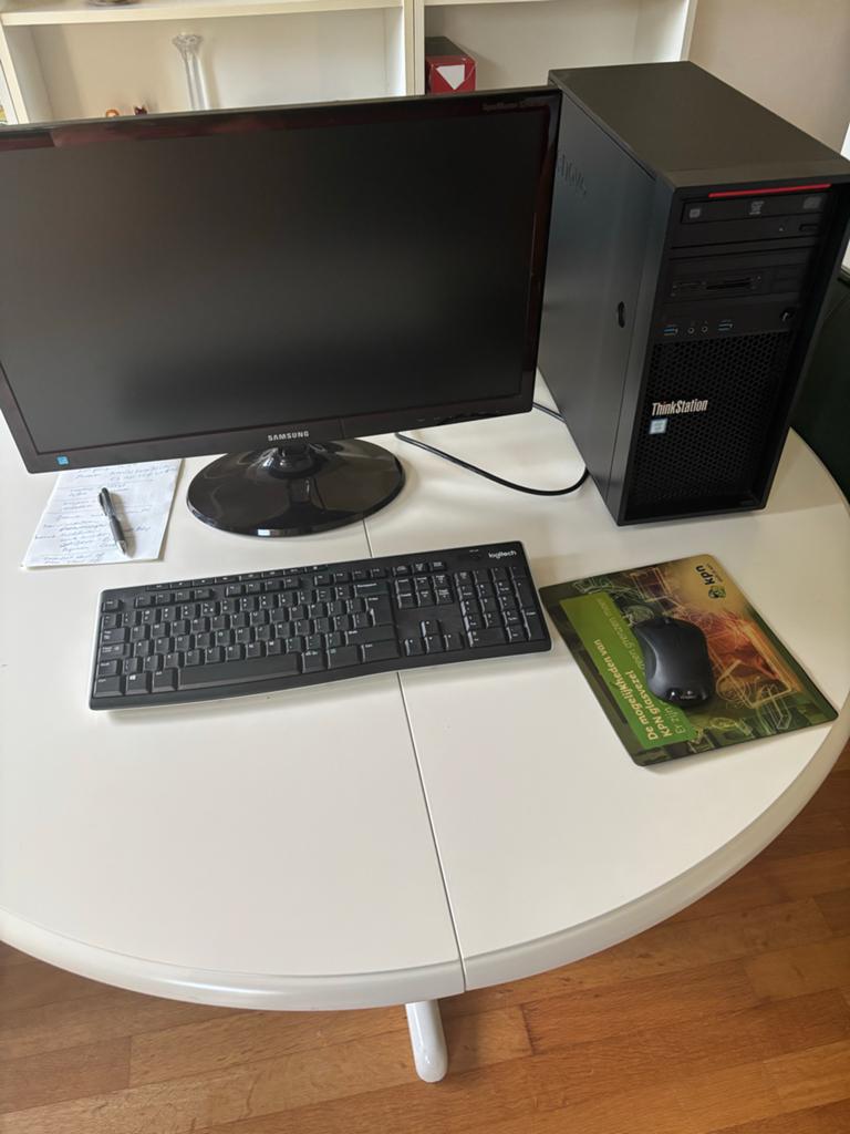 Complete Desktop PC Set: Lenovo ThinkStation, Samsung Monito, Computers en Software, Desktop Pc's, Ophalen, Gebruikt, 32 GB, Met monitor