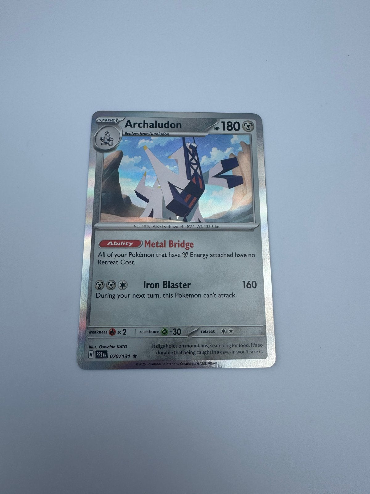 Archaludon 070/131 - Pokémon Kaart - Zo goed als nieuw, Ophalen of Verzenden, Nieuw, Losse kaart