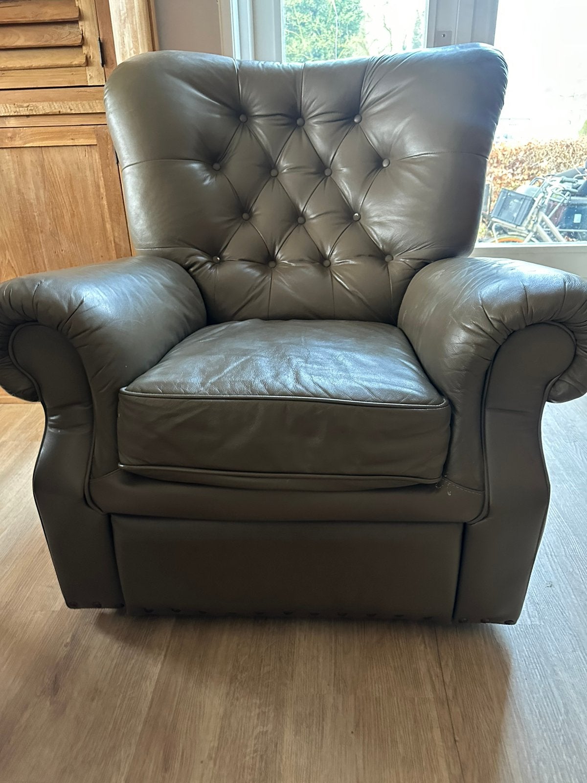 Chesterfield relax fauteuil, Huis en Inrichting, Fauteuils, Ophalen of Verzenden, Gebruikt, 75 tot 100 cm, 50 tot 75 cm