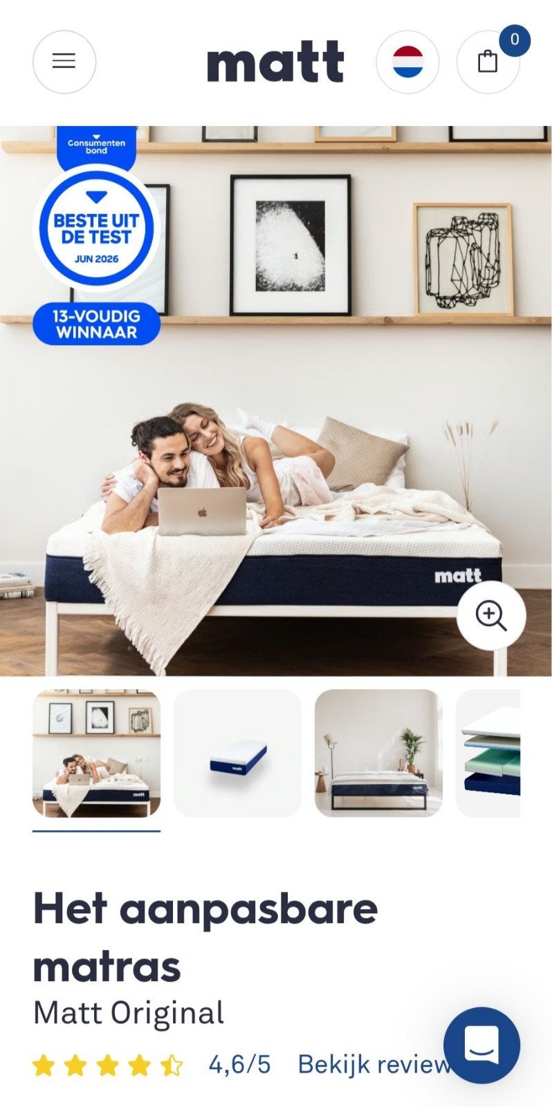 Nieuw in doos - Matt Sleeps Original Matras - 200x200, Huis en Inrichting, Slaapkamer | Matrassen en Bedbodems, Ophalen, Overige maten