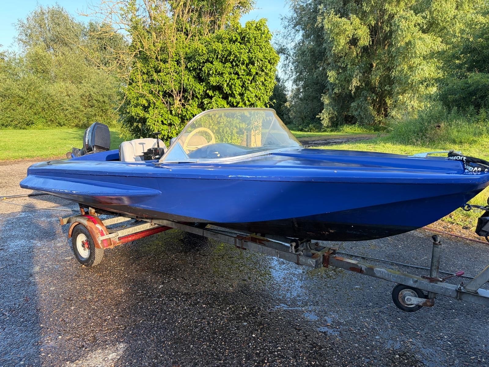 Nette speedboot met 8 pk Mercury 2 takt buitenboordmotor, Ophalen, Overige merken, Gebruikt, Minder dan 70 pk