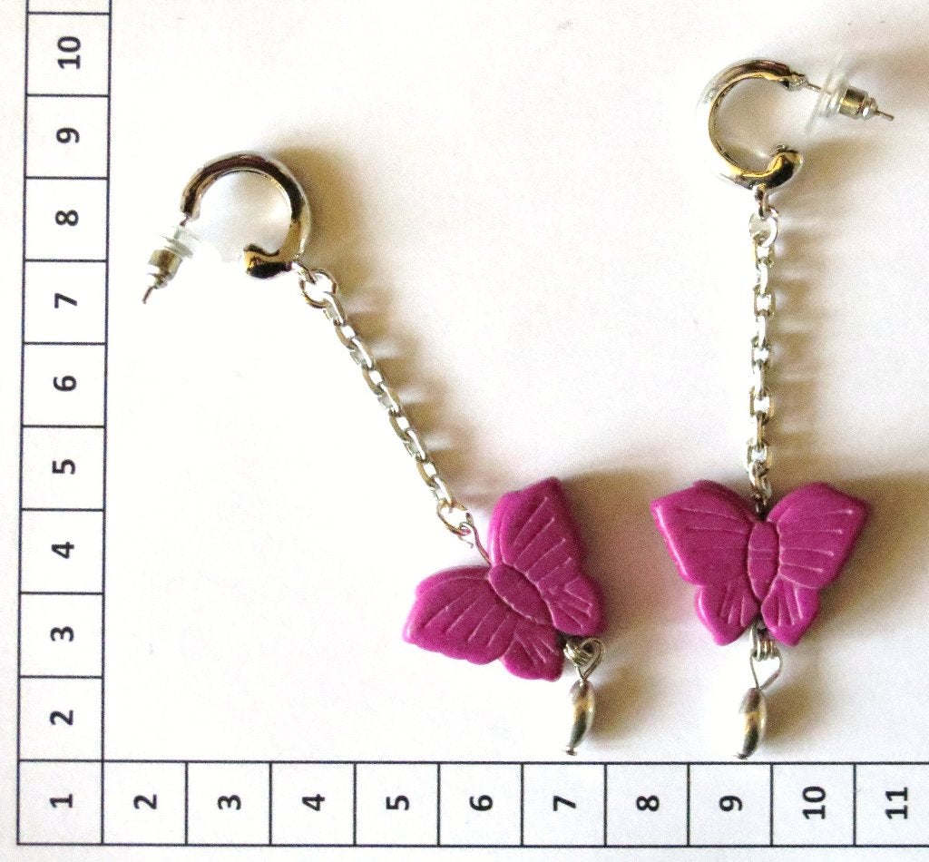 Handgemaakte oorstekkers met natuurstenen vlinder, Marktplaats@koningsieraden.nl, Overige materialen, Verzenden, Paars