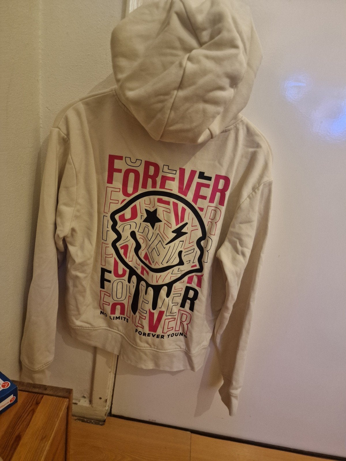 Amy & Ivy hoodie met 'Forever Young' print, maat S, Beige, Ophalen of Verzenden, Amy & Ivy, Maat 36 (S)