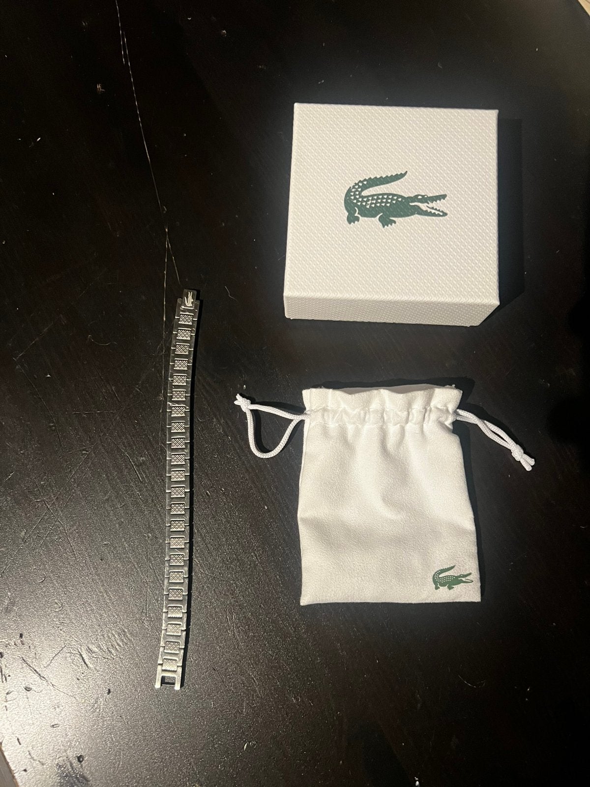 Lacoste armband heren, Verzenden, Zo goed als nieuw, Zilver, Staal