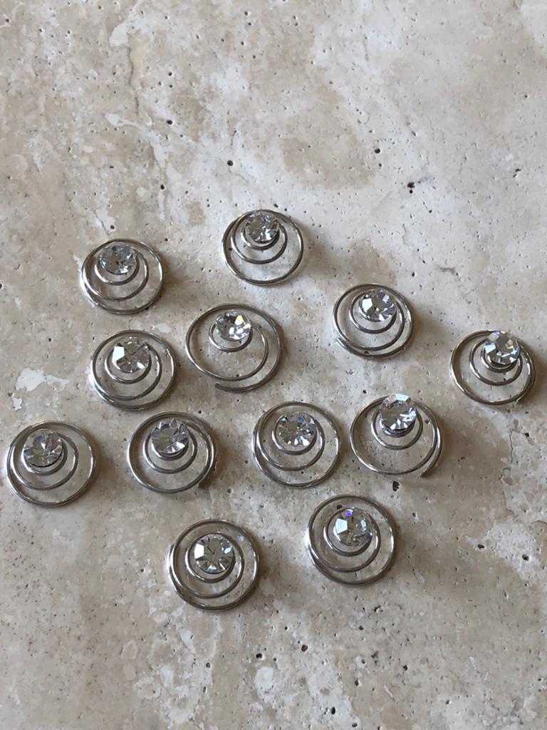 Haarspiralen met diamantjes - 12 stuks, Ophalen of Verzenden, Nieuw