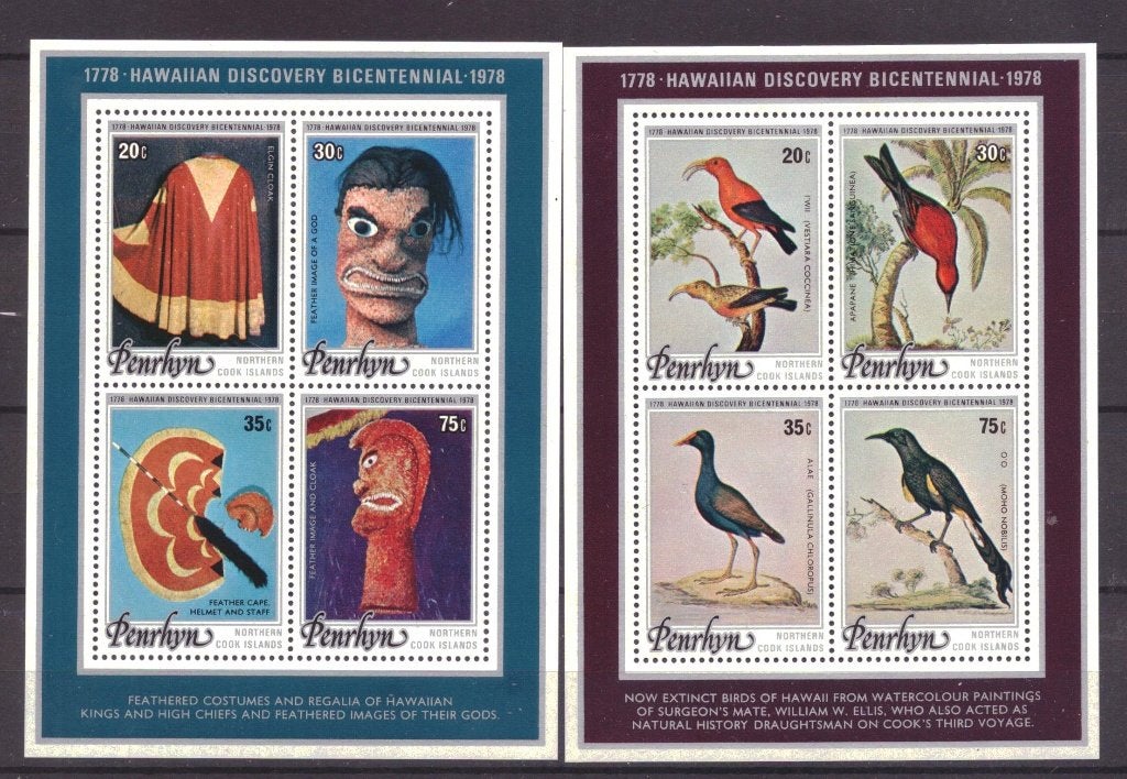 Penrhyn - 2x Blok ontdekking Hawaii Postfris! (1978), Ophalen of Verzenden, Postfris
