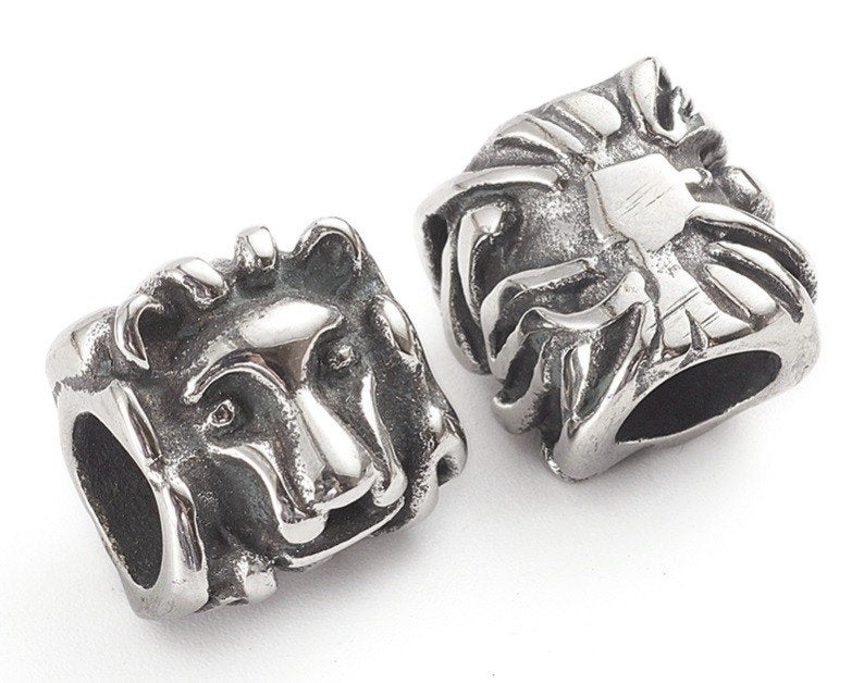 RVS groot gat bedel Leeuw, Sieraden, Tassen en Uiterlijk, Bedels, Overige merken, Overige materialen, SINO-SEAR GmbH, Feuerbachstrasse11, Potsdam, Germany
