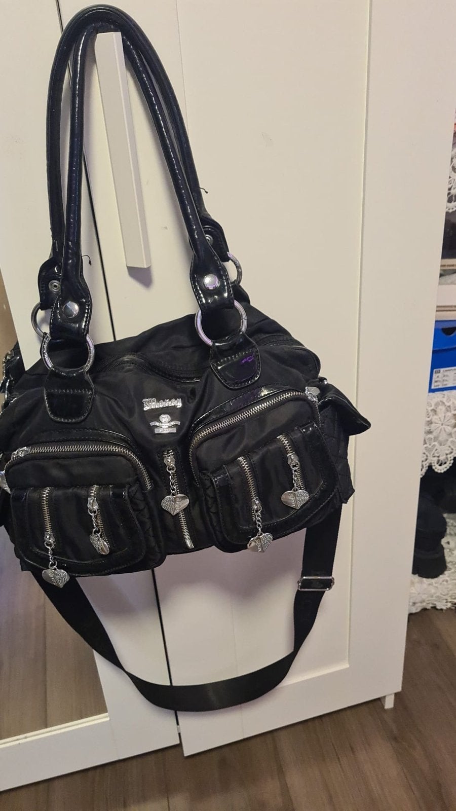 Nieuwe zwarte handtas met hartjesdetails, Ophalen of Verzenden, Nieuw, Zwart, Handtas