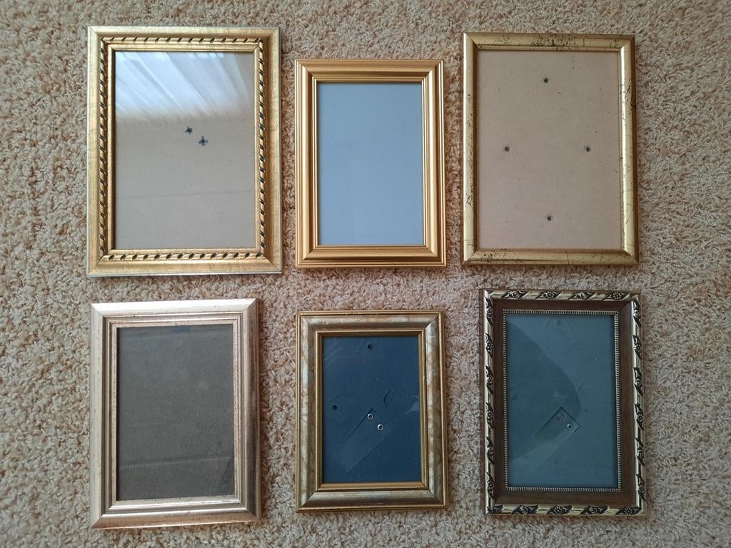6 Houten Fotolijstjes Goud, Koper, Brons Diverse Maten, Minder dan 50 cm, Nieuw, Ophalen of Verzenden, Minder dan 50 cm