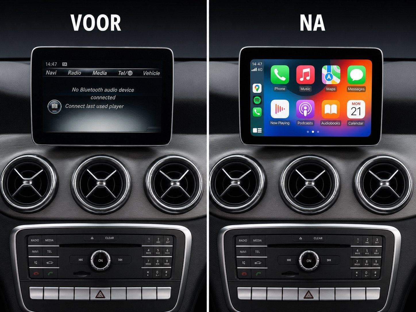 Mercedes CarPlay / Android Auto INBOUW - Vanaf €349 incl., Ophalen, Zo goed als nieuw