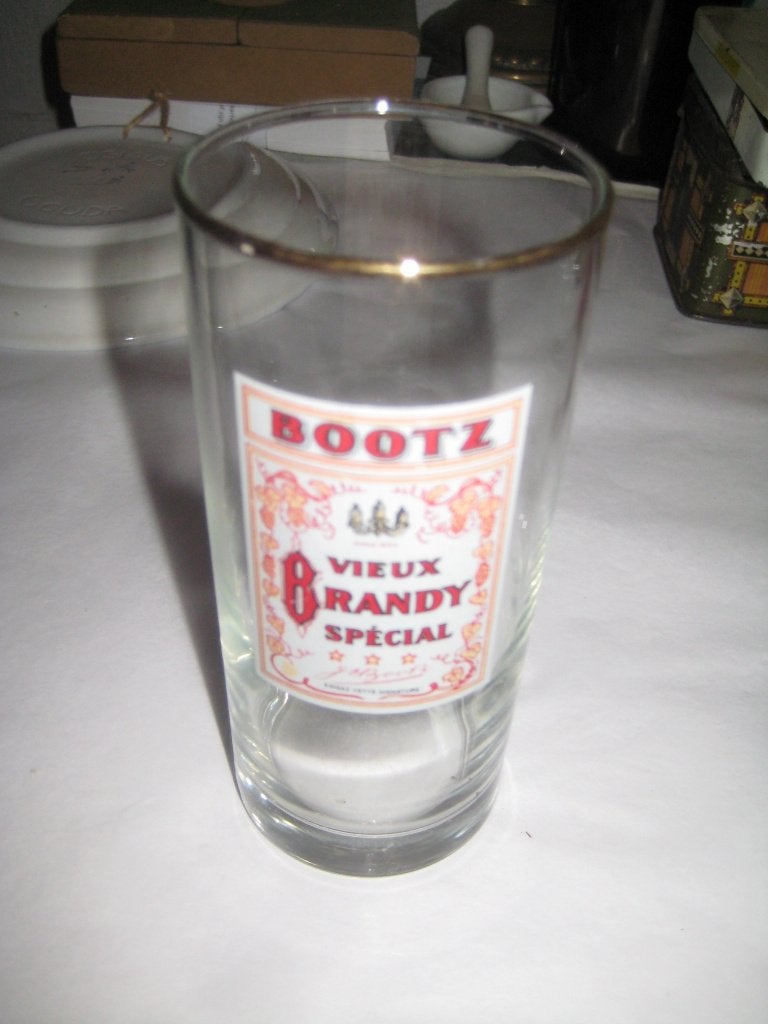longdrinkglas bootz (vlgnr 5) vieux brandy special, Verzamelen, Ophalen of Verzenden, Zo goed als nieuw, Borrel- of Shotglas