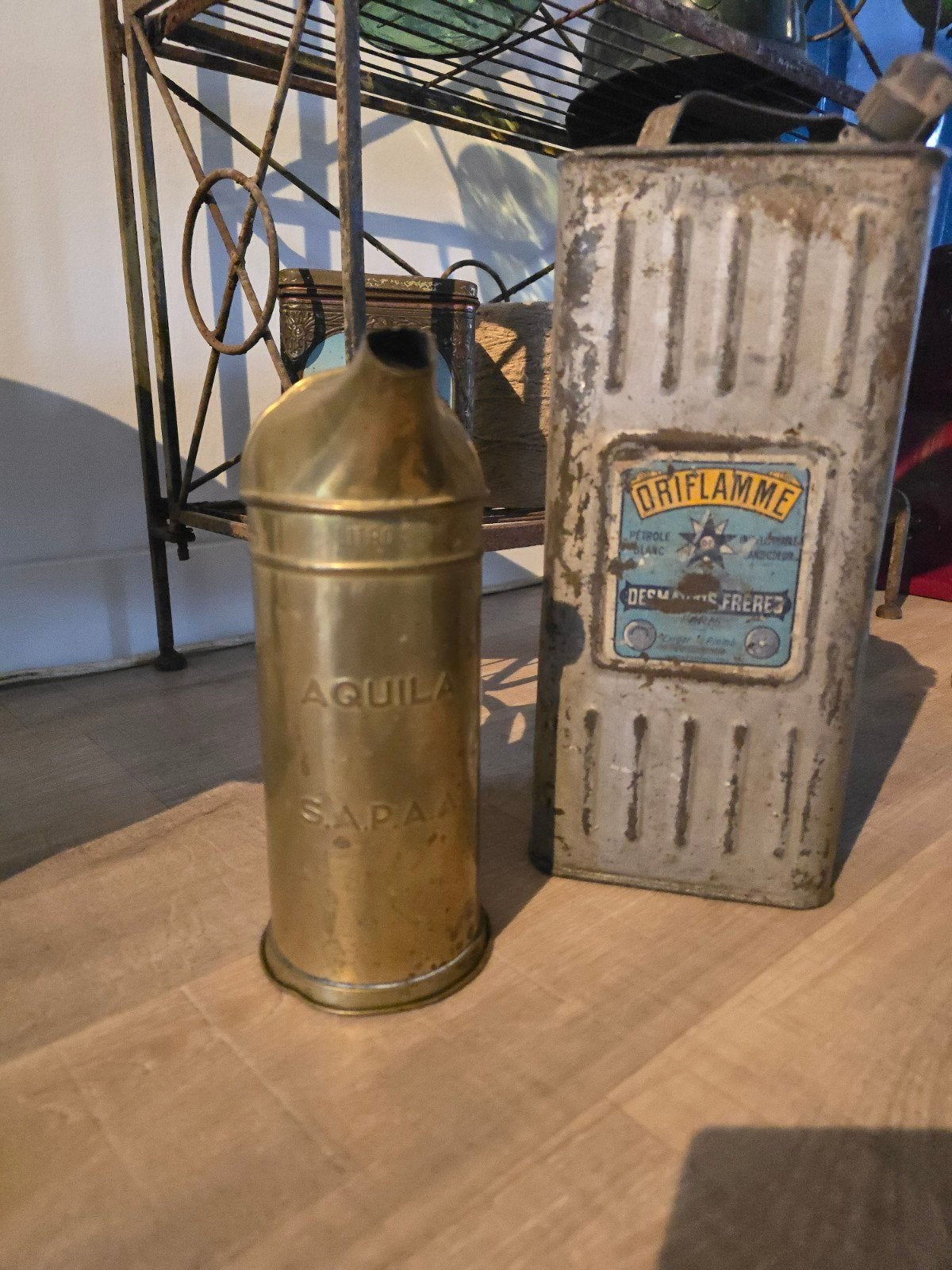 antiek italiaans 30S smeermiddelen olieschenkkan Aquila €69, Antiek en Kunst, Antiek | Koper en Brons, Ophalen of Verzenden, Koper