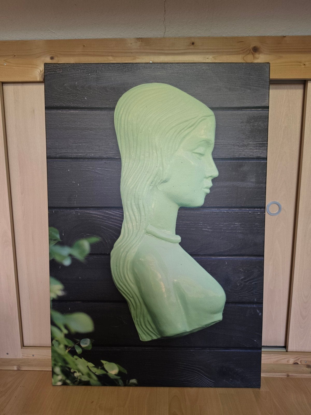 Unieke wanddecoratie: Buste van een vrouw op doek, Kunststof, Ophalen of Verzenden, Wanddecoratie, 1 meter - 2 meter