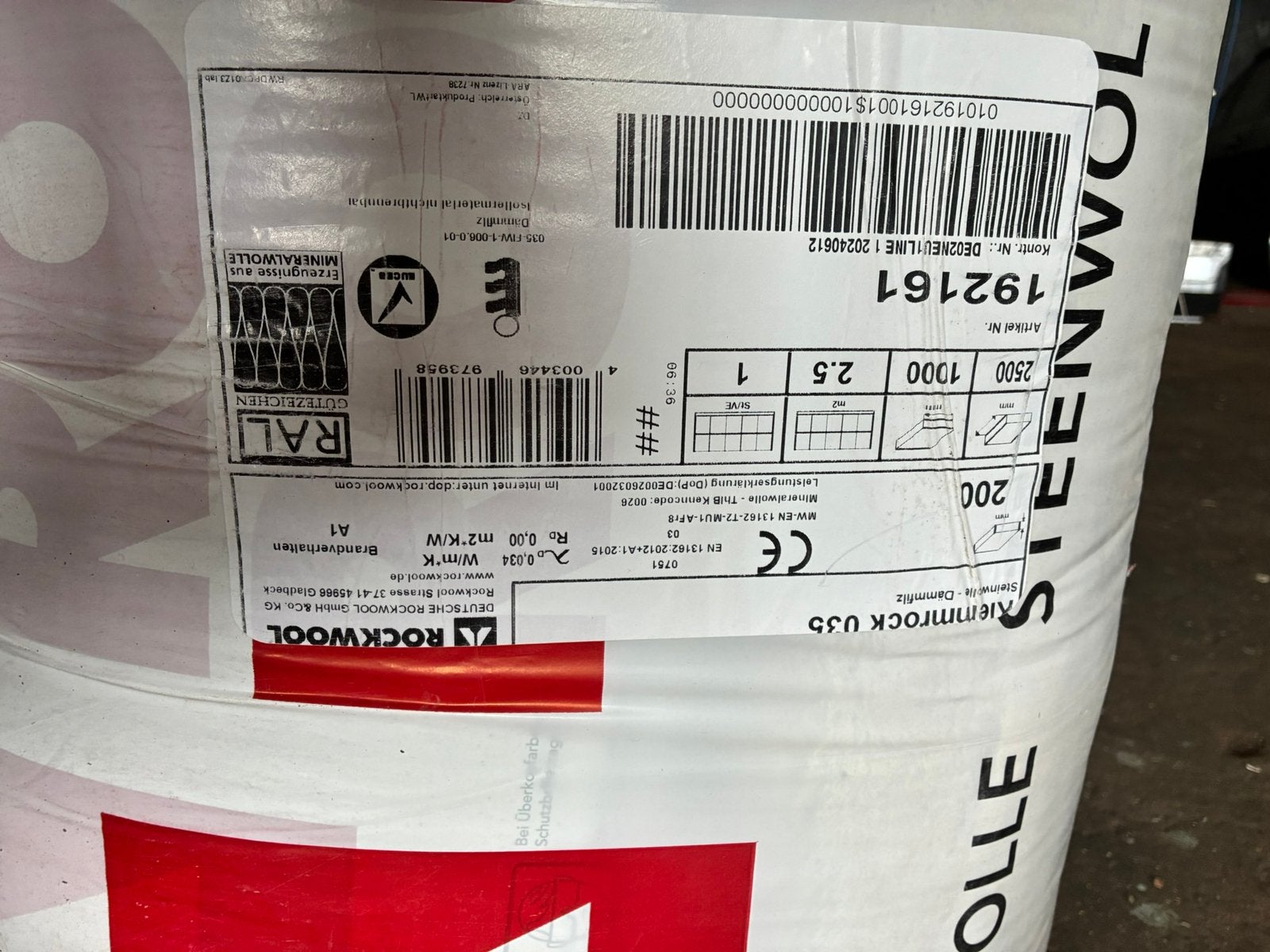 Rockwool Klemrock 035 isolatie 200mm dik, 7 rollen, Ophalen, Dakisolatie, 12 cm of meer, Nieuw