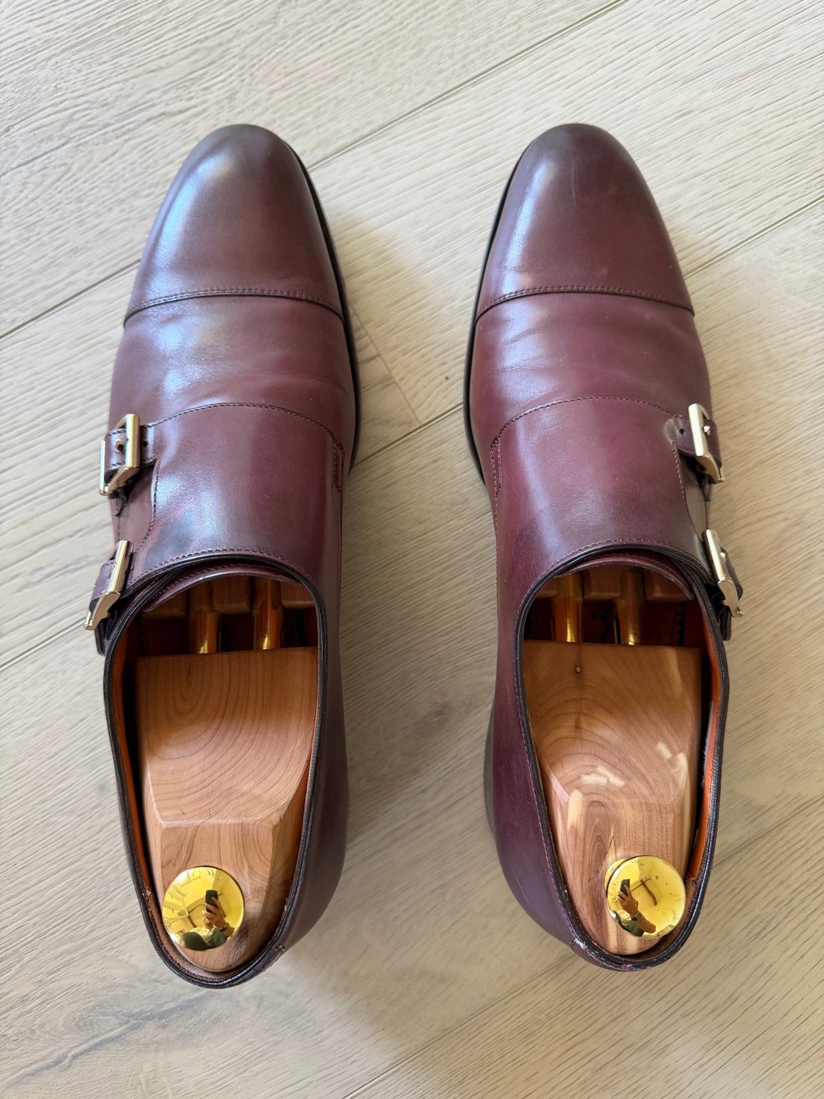Santoni Monkschoenen / dubbele gesp - Maat 43,5 (9.5), Ophalen of Verzenden, Gedragen, Overige kleuren, Gespschoenen