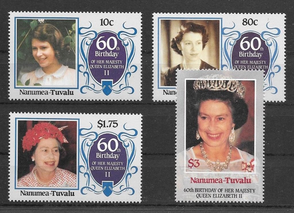Nanumea - Tuvalu 1986 Elizabeth 60 Jaar, Verzenden, Postfris