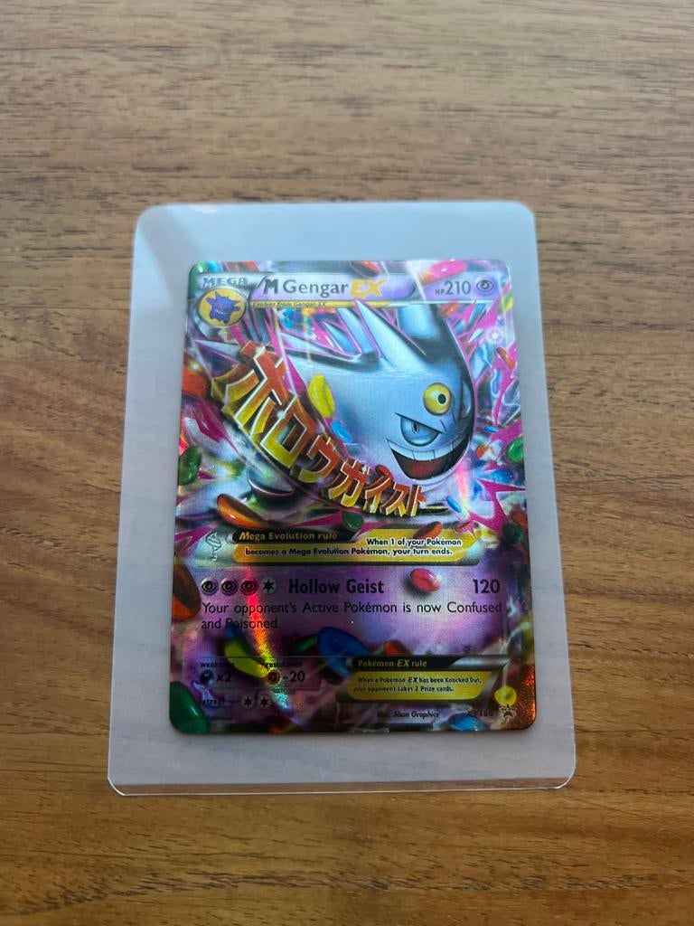 Pokémon Kaart M Gengar EX XY166 - Zeer Goede Staat, Ophalen of Verzenden, Zo goed als nieuw, Losse kaart, Foil