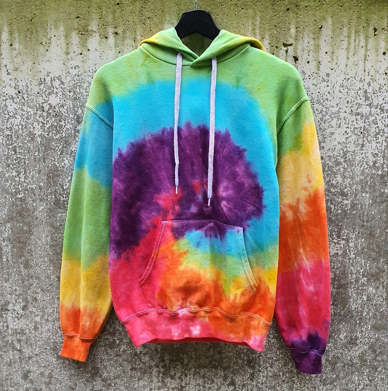 Regenboog spiral tie dye hippie unisex hoodie maat S, Overige kleuren, Nieuw, Ophalen of Verzenden, Spiral Creaties