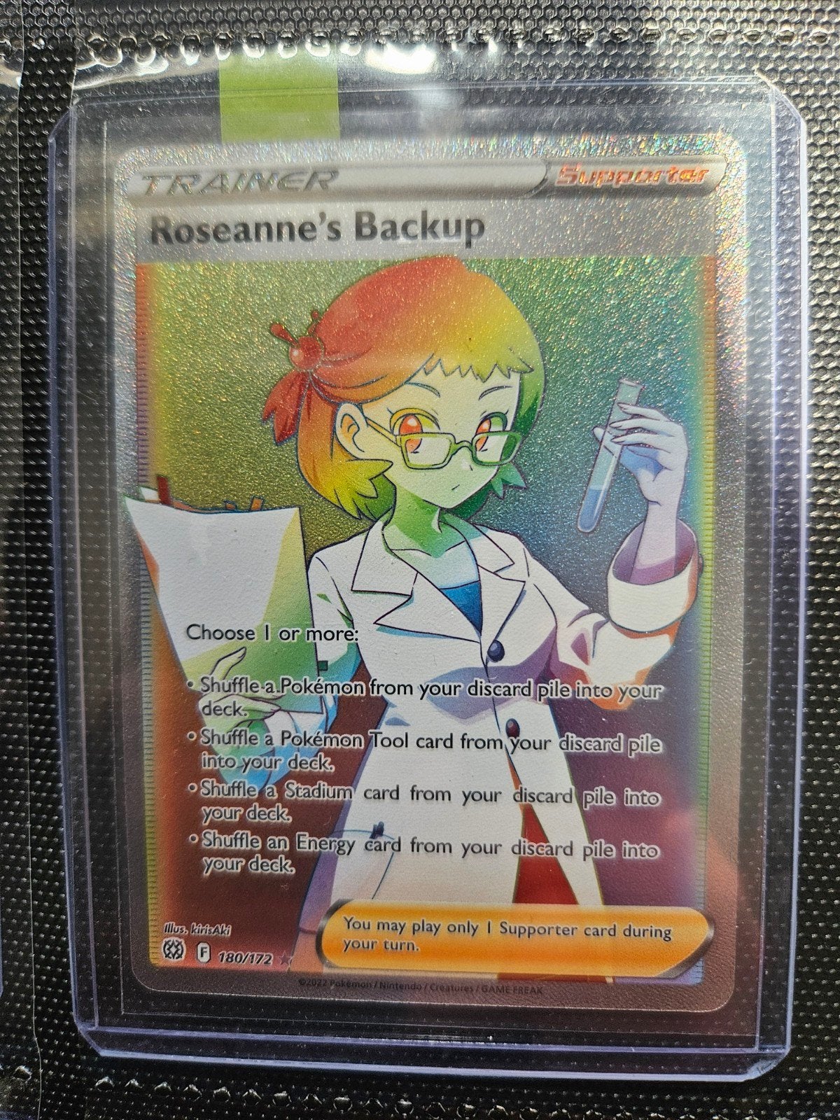 Pokemon Roseanne's Backup 180/172 Brilliant Stars, Ophalen of Verzenden, Zo goed als nieuw, Losse kaart, Foil